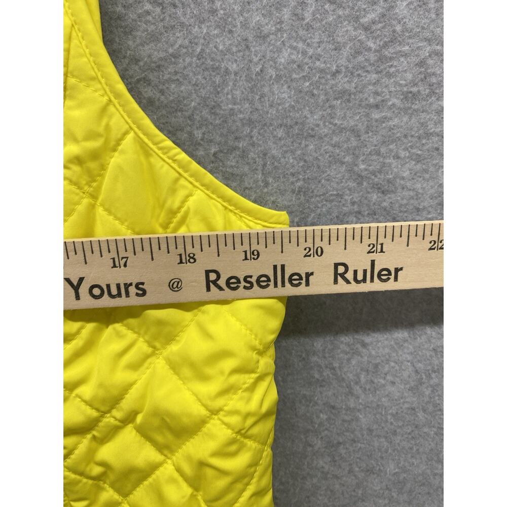 Talbots Vest Womens Large Quilted Yellow Button Front Pockets Classic Spring - Picture 11 of 13